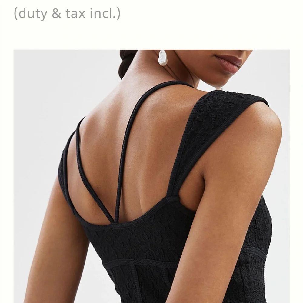 Anthropologie black fitted dress M NWT - Picture 2 of 12